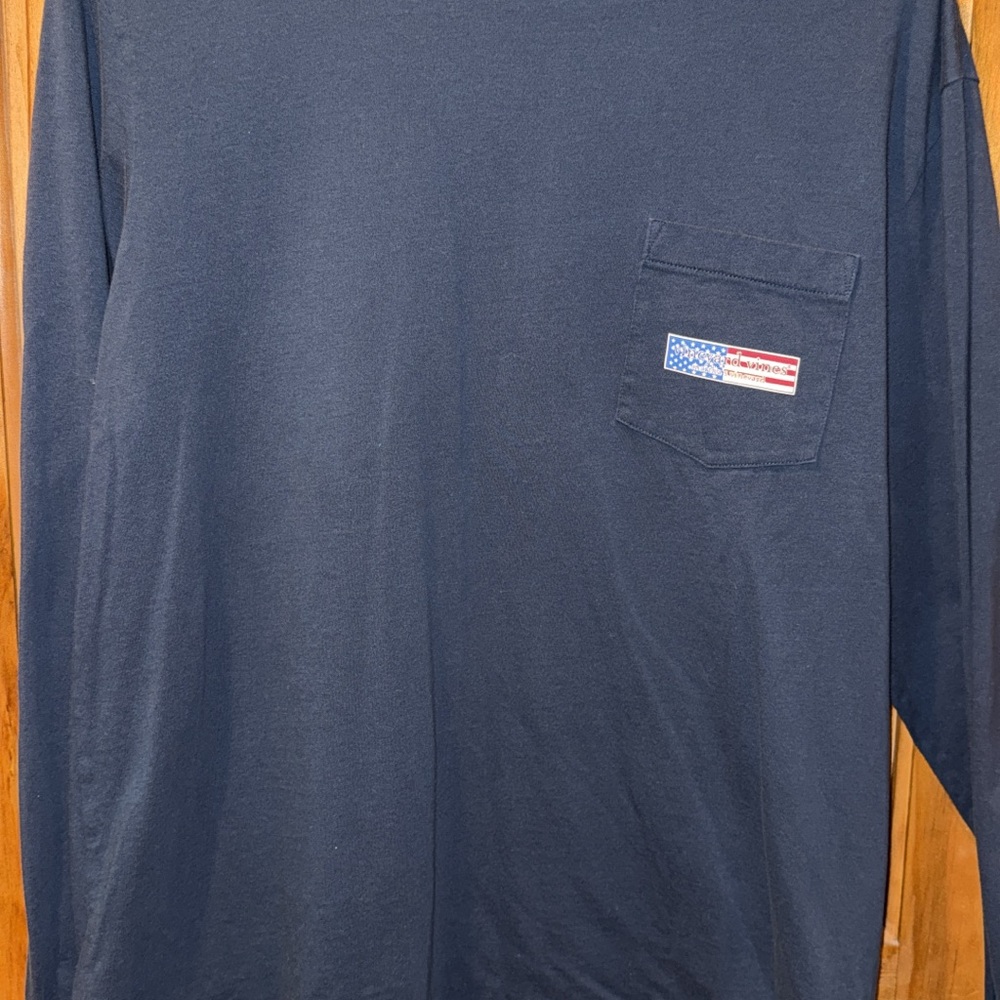 Vineyard Vines Men's Dark Blue Long Sleeve Tee